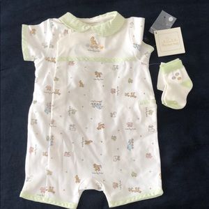 Gender neutral Kimono onesie with collar